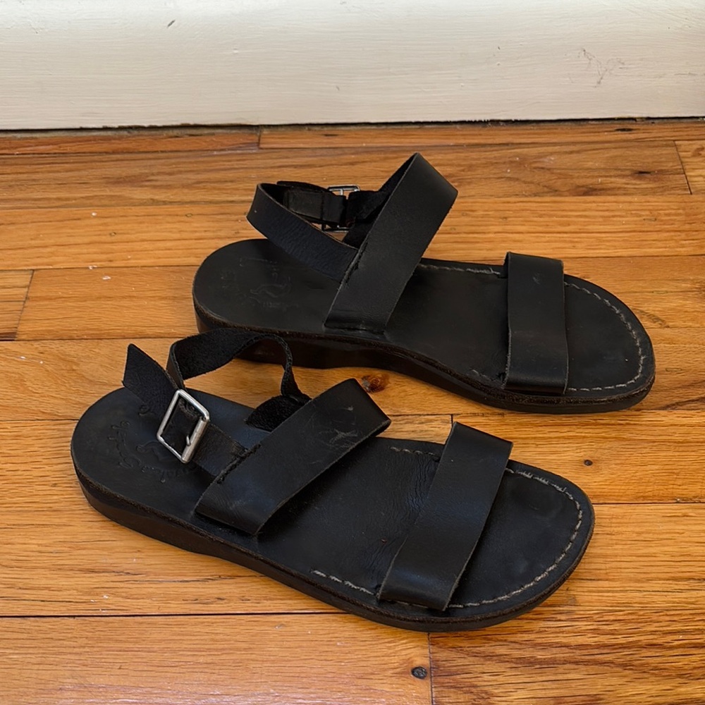 Black Leather Sandals